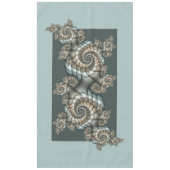 Nappe Spirales d'art fractal beige abstrait bleu clair (Devant)