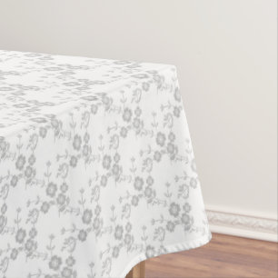 Nappe Spray Floral, Style1-Bridal-Blanc-52x70 TABLECLOTH