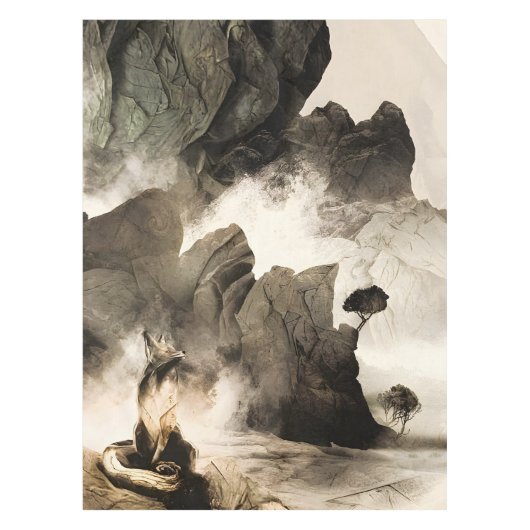 Nappe Spring Mystic Fox Misty Mountain Minimalist Zen (Devant)