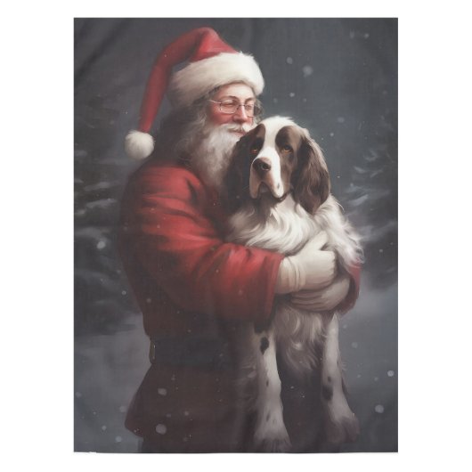 Nappe Springer Spaniel Père Noël Noël Festif (Devant)