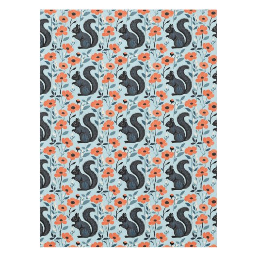 Nappe Squirrel Spring Flowers Art (Devant)