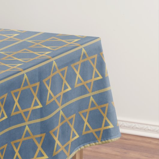 Nappe Star or de David Motif sur Blue (In Situ)