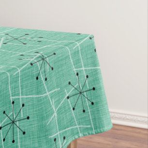 Nappe Starburts Aqua, Blanc et Noir Cinquante