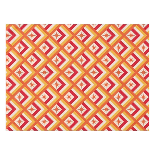 Nappe Starburts Red Retro du milieu du siècle sur les fo (Devant (Horizontal))