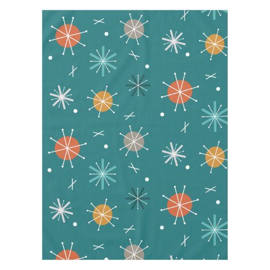 Nappe Starburts Rétro Planètes Atomique Turquoise (Devant)