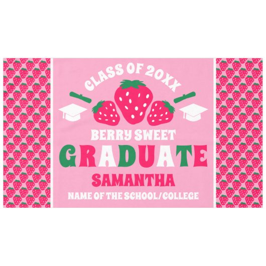 Nappe Strawberry Berry Sweet Graduation  (Devant (Horizontal))