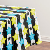 Nappe Striped Blue Yellow Stars Pattern Design 