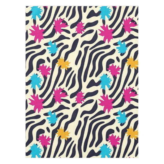 Nappe Stripes zébrées Abstraites avec pellicule de peint (Devant)
