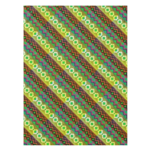 Nappe Style Aztèque Vert Tan Brown (Devant)