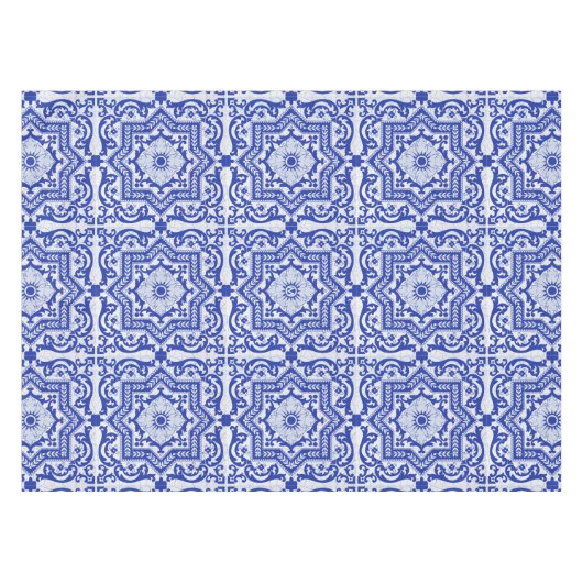Nappe Style azulejo en céramique craquée bleue Azulejo V (Devant (Horizontal))