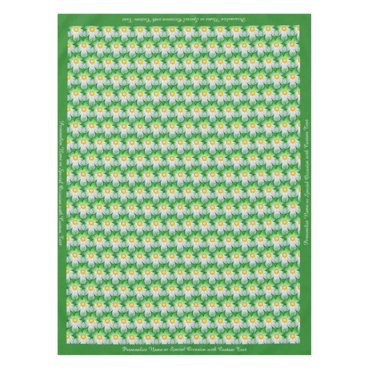 Nappe Style Blanc Motif Vert Personnalisé (Devant)