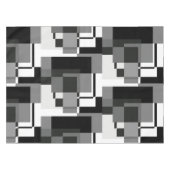 Nappe Style Mondrial Motif noir blanc gris géométrique (Devant (Horizontal))