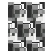 Nappe Style Mondrial Motif noir blanc gris géométrique (Devant)