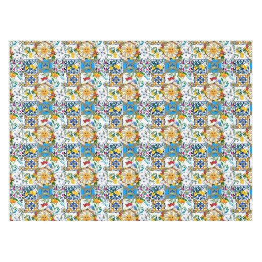 Nappe style sicilien, art d'été, citrons (Devant (Horizontal))