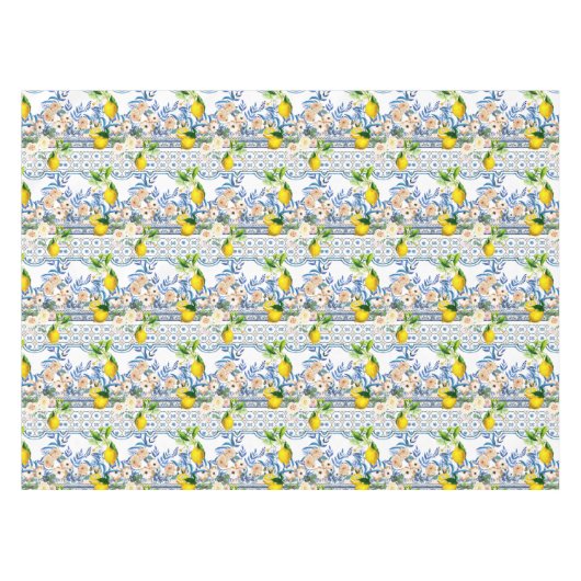Nappe style sicilien, art d'été, citrons (Devant (Horizontal))