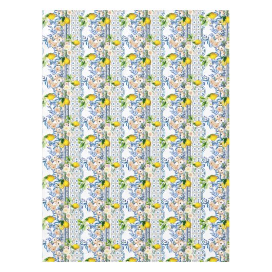 Nappe style sicilien, art d'été, citrons (Devant)