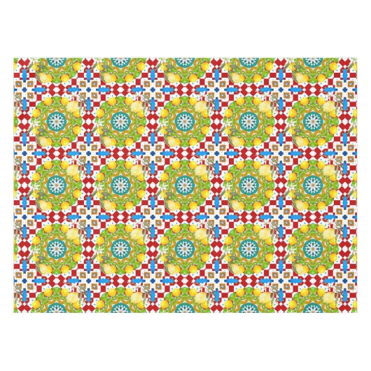 Nappe style sicilien, citrons, majolica (Devant (Horizontal))