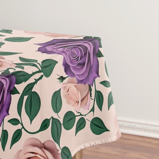 Nappe Stylized Purple Roses With Green Accents (In Situ)
