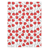 Nappe Sucettes rouges, sucettes en forme de cœur, motif (Devant)
