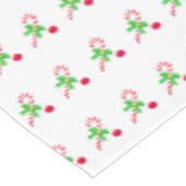 Nappe Sucre de canne rouge et blanc avec bal de Noël (Angle)