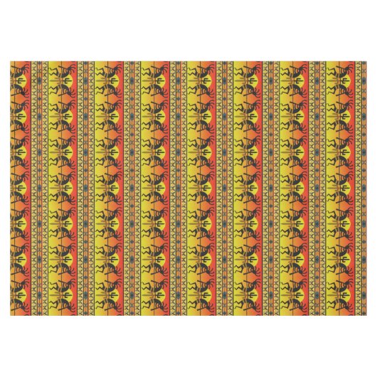 Nappe Sud-Ouest Kokopelli Motif Jaune Et Rouge (Devant (Horizontal))