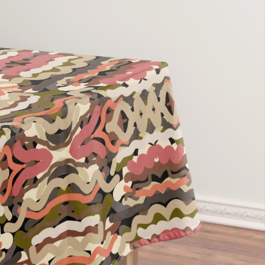 Nappe Sud-Ouest Squiggly Laid Terre Tone Abstrait (In Situ)