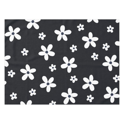 Nappe Summer Boho Black White Daisy Flowers (Devant (Horizontal))