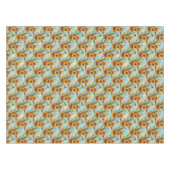Nappe Sunflower Motif Gold Honeypeb Bees Aqua (Devant (Horizontal))