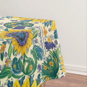 Nappe Sunflowers Ukrainian folk art motifs Tablecloth (In Situ)