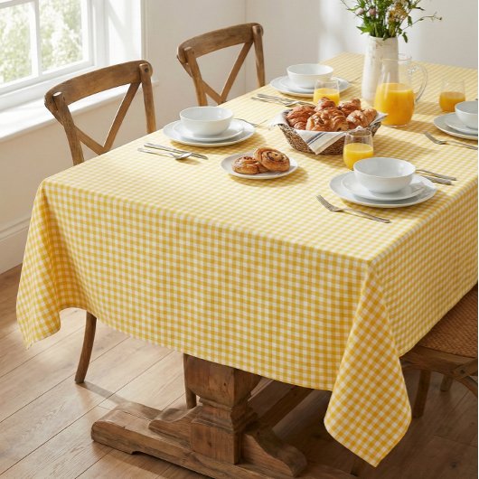 Nappe Sunny Yellow Gingham Plaid Farmhouse Cottage