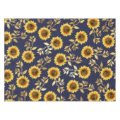 Nappe Sunny Yellow Gold Navy Feuille Motif (Devant (Horizontal))
