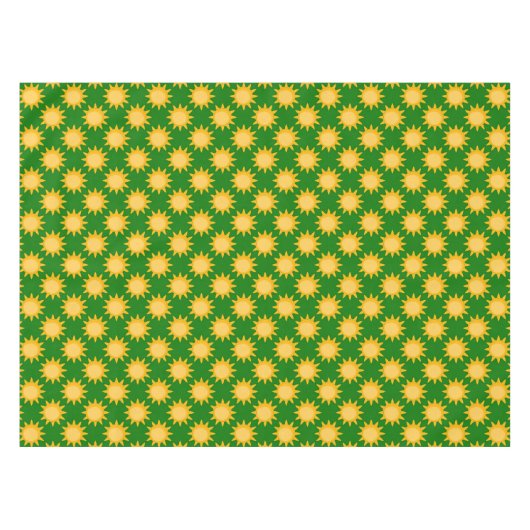 Nappe Sunshine Sun Pattern Design On Green  (Devant (Horizontal))