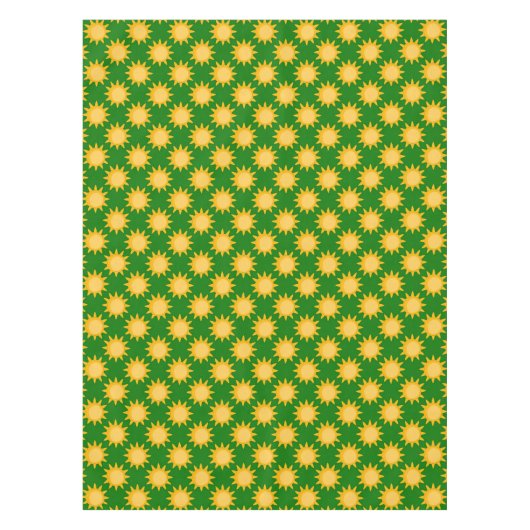 Nappe Sunshine Sun Pattern Design On Green  (Devant)