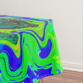 Nappe Super Abstrait Retro Green et Blue Swirl (In Situ)