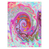 Nappe Super rétro rose chaud et bleu tourbillon Abstrait (Devant)