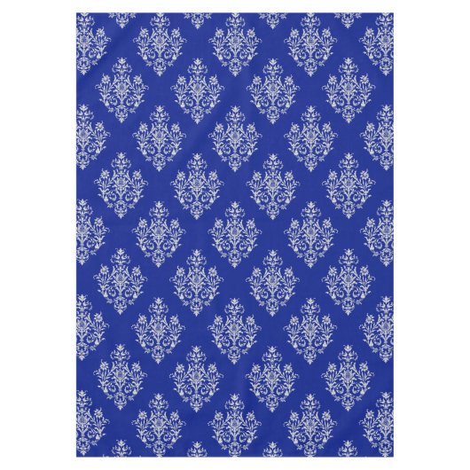 Nappe Superbe et élégant motif Damas sur bleu Cobalt (Devant)