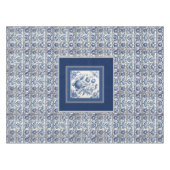 Nappe Superbe monogramme floral Bleu toile de jouy (Devant (Horizontal))