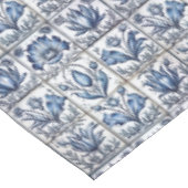 Nappe Superbe monogramme floral Bleu toile de jouy (Angle)