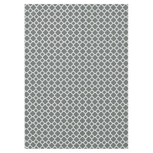 Nappe Superbe Motif de Quatrefoil gris et blanc