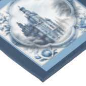 Nappe Superbe palais fleuri chinoiserie toile monogramme (Angle)