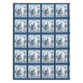 Nappe Superbe palais fleuri chinoiserie toile monogramme (Devant)