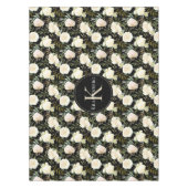Nappe Superbe Vanille Roses blanches Monogramme personna (Devant)