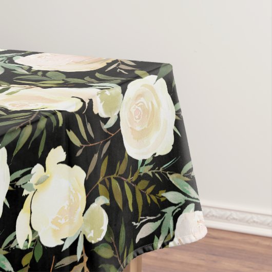 Nappe Superbe Vanille Roses blanches Monogramme personna (In Situ)