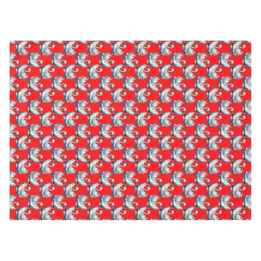 Nappe Swan Birds Pattern Design on Red (Devant (Horizontal))
