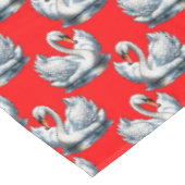 Nappe Swan Birds Pattern Design on Red (Angle)