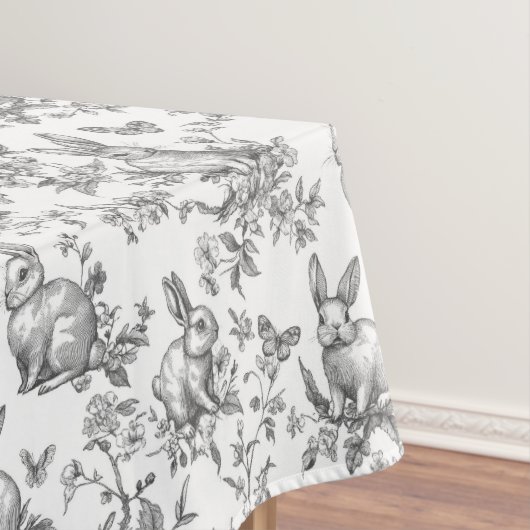 Nappe Sweet Black Bunny Rabbits French Toile (In Situ)
