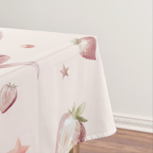 Nappe Sweet Rose fraise amour Coeur et étoiles