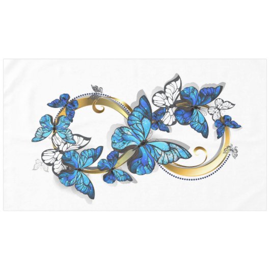 Nappe Symbol Infinity of Blue Morpho Butterflies (Devant (Horizontal))
