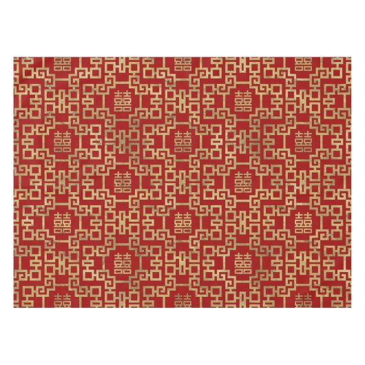 Nappe Symbole de bonheur de double de motif de Chinois (Devant (Horizontal))