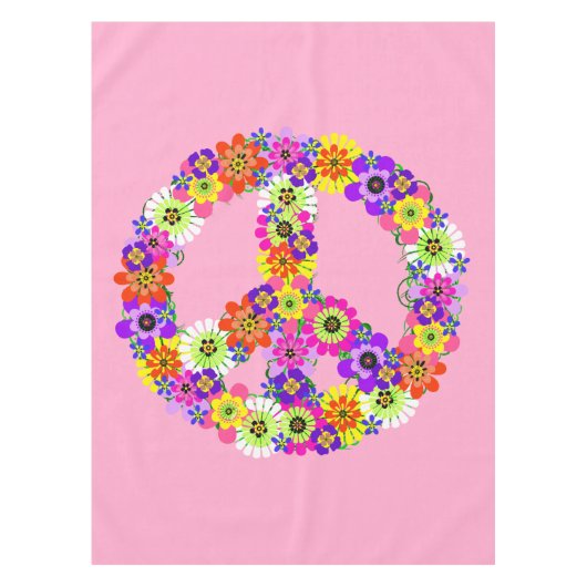 Nappe SYMBOLE DE LA PAIX Floral en rose clair (Devant)